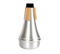 Toyvian Trumpet Mute Aluminium Alloy Practice Muffler with Superb Workmanship Silver Straight Sound Quality Accessory for Beginner Musicians