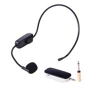 Toyvian Uhf Wireless Headset Microphone Voice Amplifier Head-mounted Wireless Microphone Set 3.5 to 6.35mm Adapter Usb Charging Cable for Presentations and Public Speaking