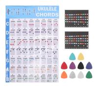 Toyvian Ukulele Beginner Chord Chart Fretboard Stickers and Picks for Boys and Girls and Adults for Learning Ukulele Chords and Practice
