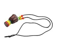 Toyvian Unique African Drum Necklace Mini Finger Drums Pendant Wooden Spirit Drum Charm Music Jewelry