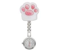 Toyvian Unique Cat Paw Nurse Pocket Watch with Clip Clear Dial Accurate Timing Hanging Fob for Nurses Doctors Medical Staff Suitable for Exams and Daily Use