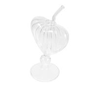 Toyvian Unique Heart Shaped Cocktail Glass with Straw Clear Creative Drinking Goblet for Wine Cocktails Desserts Lightweight Elegant Glassware for Home Bar and Parties