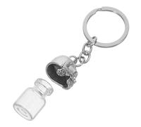 Toyvian Urn Pendant Skull Charm Key Ring Pet Pendant Portable Preserving Pet's Ashes Or Hair Gothic Artistic Silver Glass Zinc Alloy Memorial Remembrance Keepsake Keyring for Human Ashes