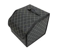 Toyvian Vehicle Trunk Organizer Foldable Storage Box Sturdy PU Leather Container Portable and Collapsible for Car Boot and-Road Vehicles