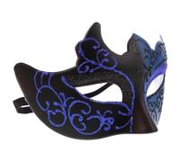 Toyvian Venetian Half Face Hand-painted with Glittering Gold Flame Design, Plastic Material, Comfortable to Wear for Masquerade Balls and Costume Parties