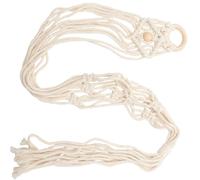 Toyvian Versatile Cotton Macrame Guitar Hanger Wall Mount for Acoustic and Electric Small Guitars, Practical Beige Handwoven Instrument Holder Suitable for Living Room and Kitchen