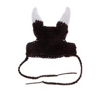 Toyvian Viking Horn Hat for Pets Cozy Knitted Cat Dog Costume Halloween Holiday Party Accessory Adorable Design for Social Media Stars