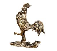 Toyvian Vintage Brass Chicken Figurine Retro Statue for Indoor Tabletop Decor Sturdy Creative Rooster Ornament for Living Room Office Study Compact Space Saving Desktop Decoration