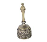 Toyvian Vintage Brass Kitchen Bell with Handle Sturdy Hand Bell for Dinner Service Meditation Weddings and Parties Elegant Chinese Dragon Design