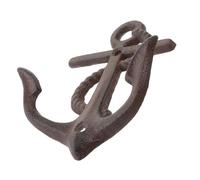 Toyvian Vintage Cast Iron Anchor Hook Rustic Nautical Wall-Mounted Hanger for Heavy Duty Storage Garden and Patio Decor with Extended Hook Body for Clothes Coats Towels