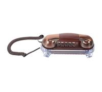 Toyvian Vintage Corded Wall Phone with Flashing Light and Adjustable Ringer Volume, Plastic and Metal Construction, User-friendly Operation for Guest Room and Hotel Use, Classic Retro Desk