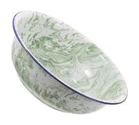 Toyvian Vintage Enamel Basin 34cm, Sturdy Multi-use Foot Soaking Bowl with Wide Mouth and Rounded Rim, Safe for Elders, for Food Prep and Dough Mixing