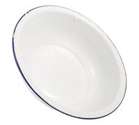 Toyvian Vintage Enamel Foot Bath Bowl 32cm White Retro Design Easy to Clean Multipurpose Basin for Foot Soaking and Face Washing at Home