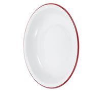 Toyvian Vintage Enamel Soup and Pasta Deep Plate, Retro Design with Easy-Clean Surface, for Picnic, BBQ and Outdoor Dining