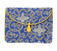 Toyvian Vintage Ethnic Embroidery Brocade Music Books Storage Bag for Buddhist Scriptures Stain-resistant Zen Style Pouch for Women and Handmade Organizer for Festivals and Travel