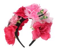 Toyvian Vintage Mexican Flower Crown Headband for Halloween and Parties, Lightweight Polyester Floral Headpiece with Comfortable Fit, Elegant Day the Dead Butterfly Fascinators Headband