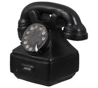 Toyvian Vintage Miniature Rotary Telephone Decorative Ornament in Black Resin with Retro Design for Home and Office Desk Decoration and Photography Prop