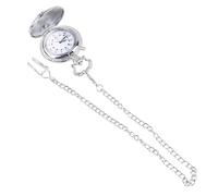 Toyvian Vintage Pocket Watch Silver Alloy Case Train Design with Flip Cover for Men Creative Decoration Timepiece for Friends Family