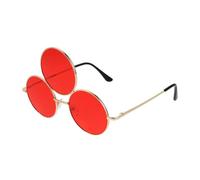 Toyvian Vintage Punk Round Frame Sunglasses with Three Connected Circles Funny Party Glasses for Adults Mirrored Eyewear for Cosplay Stage Performance and