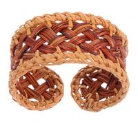 Toyvian Vintage Rattan Bracelet for Women, Handwoven Straw Wicker Adjustable Bangle with Bold Braided Design, Lightweight Summer Wrist Accessory for Daily Wear and Special Occasions