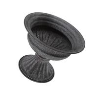 Toyvian Vintage Rustic Iron Flower Vase Large Metal Urn Planter with Pedestal Base for Home Decoration Indoor Outdoor Wedding Floral Arrangement