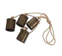 Toyvian Vintage Rustic Metal Christmas Bells with Natural Jute String Handcrafted Cowbell String for Door Hanging and Tree Ornaments Charming Festive Decor for Holiday Ambiance and Giving