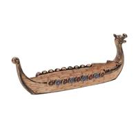 Toyvian Vintage Viking Pirate Ship Model Resin Craft Decorative Desktop Ornament Home Décor Retro Resin Boat Figurine for Living Room Tabletop Display