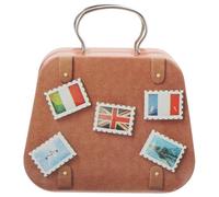 Toyvian Vintage with Large Capacity Well Protected Mini Suitcase Tinplate Candy Container and Classic American Design for Organizing Belongings, for Party Favor or Occasion