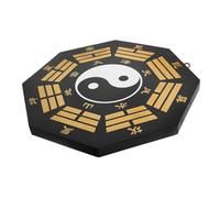 Toyvian Vintage Wood Bagua Pendant Handmade Tai Chi Eight Diagrams Ornament for Home Decor Wooden Craft with Elegant Black-gold Finish Traditional Chinese Feng Shui Hanging Decoration