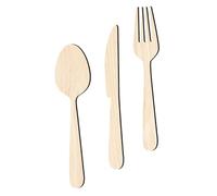Toyvian Vintage Wooden Kitchen Utensils Wall Sign Decor Maple Grain Texture Natural Wood Cutlery Fork Spoon for Kitchen Wall Decoration Non-odor Rustic Household Accent