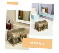 Toyvian Vintage Zinc Alloy Jewelry Box with Integrated Lock Retro European Style Ornate Treasure Chest for Women Bracelets Rings Earrings Keepsake Organizer with Ample Storage and Classic