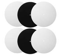 Toyvian Vinyl Record Slipmat for Turntable with 4 White and 2 Black Felt Pads, 3mm Thick Construction, Anti-sliding and Wear-resistant Platter Mats Suitable for Home Parties and Record