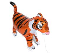 Toyvian Walking Tiger Balloon with Wheels Inflatable Animal Decoration for Birthday Parties Cute Wheeled Design for Interactive Fun Lightweight Foil Party Decoration