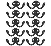 Toyvian Wall Coat Hooks for Hanging Coats Black Iron with Vintage Charm 10pcs and Antique Finish, Multifunction Heavy Duty Hooks Towels and Clothes, Stylish and Versatile Wall Mounted