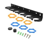 Toyvian Wall Mounted Mic Stand Holder for Audio Setup Hanging Microphone Holder Six Holes Mic Stand Wall Mount for Multi Microphone