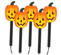 Toyvian Warm Light Solar Pumpkin Lanterns for Outdoor Halloween Decorations Weather Resistant Garden Lights with Sturdy Solar Power Compact for Patio and Courtyard Use