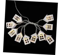 Toyvian Warm White LED Wooden House String Lights USB Powered Party Decoration Lamp for Indoor Outdoor Holiday Shop Christmas Tree Ambience