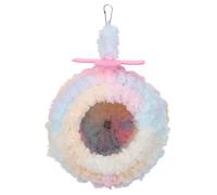 Toyvian Warm Winter Bird Nest for Parrots Plush Snuggle Hut with Dual Mounting Options Vibrant Design Parakeet House for Cold Weather Cozy Bird Hammock