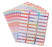 Toyvian Waterproof Name Labels Stickers 10 Sheets Writeable PVC Adhesive Stickers for Identification and Organising Daycare for School and Babies for Clothes and Eating Utensils