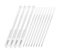 Toyvian Waterproof White Tattooing Pen 12pcs Set with 4 Pens and 8 Refills, Eyebrow Position Mapping Tool for Precise Makeup and Embroidery, Professional Surgery for Marking