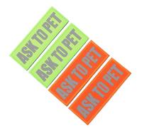 Toyvian Wear-Resistant Dog Harness Patch 4Pcs Reflective Ask to Pet Badge for Guide Dog Vest