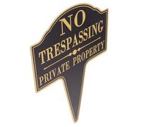 Toyvian Weather-resistant Private Property Sign with Metal Stakes for Garden Easy to Install Outdoor No Trespassing Notice Board Black Metal Sign for House Protection