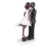 Toyvian Wedding Cake Topper Bride and Groom Figurines Resin Not Fragile Stable Bottom Decorative Romantic Couple Doll for Cake Decoration