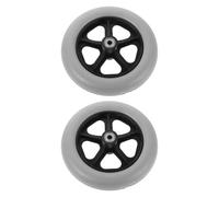 Toyvian Wheelchair Front Caster Wheels 2pcs 8 Inch PVC Solid Tires Anti-Slip Mobility Rollers Replacement Front Wheels for Senior Walkers and Disabled Rollators