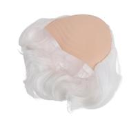 Toyvian White Bald Cap Wig with Hair Attached on Sides, Lightweight and Effective Coverage Balding Hair Cap for Adults, Realistic Appearance Suitable for Daily Use and April Fools Day
