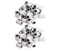 Toyvian White Nail Sanding Bands, Professional Nail Sanding, Corundum 100pcs Fine Grit Sanding Sleeves for Natural Nails, Surface Smoothing, Home or Salon Use