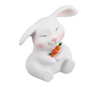 Toyvian White Resin Easter Rabbit Figurine with Cute Cartoon Design, Whimsical Garden Bunny Statue for Home Decor and Spring Decorations