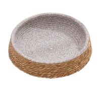 Toyvian Wicker Pet Bed Round Rattan Dog Bed Breathable Cushion Small Light Brown Comfortable Cat Basket Nest for Indoor Puppies and Cats