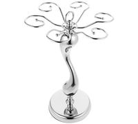 Toyvian Wine Glass Rack in Iron with Groove Slot for Goblets | Silver Finish, Smooth Polished Look, Space Saving and Air Drying Support, for Kitchen Sideboard Display