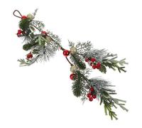 Toyvian Winter Teardrop Swag Wreath Front Door Decor with Gold Ornaments and Pine Sprigs Artificial Christmas Garland for Entryway Window Wall Seasonal Hanging Decoration